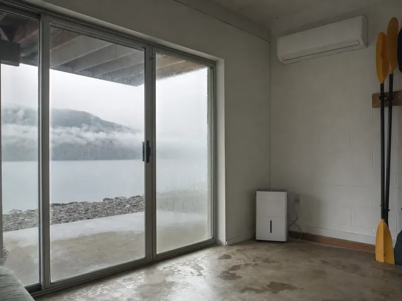 A damp lake-adjacent terrace level in Bent Tree conditioned by its own ductless zone to remove moisture the main system never could